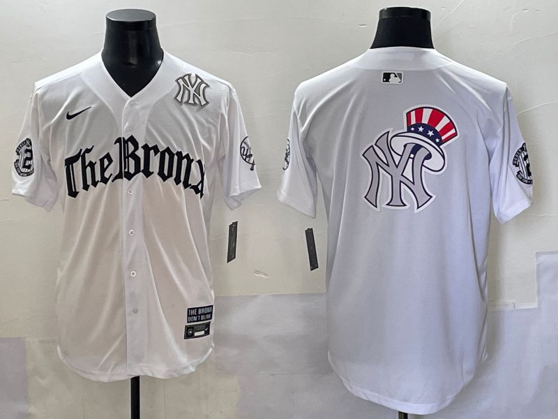Men 2025 New York Yankees Blank White Five generations Joint Name Nike MLB Jersey style 20